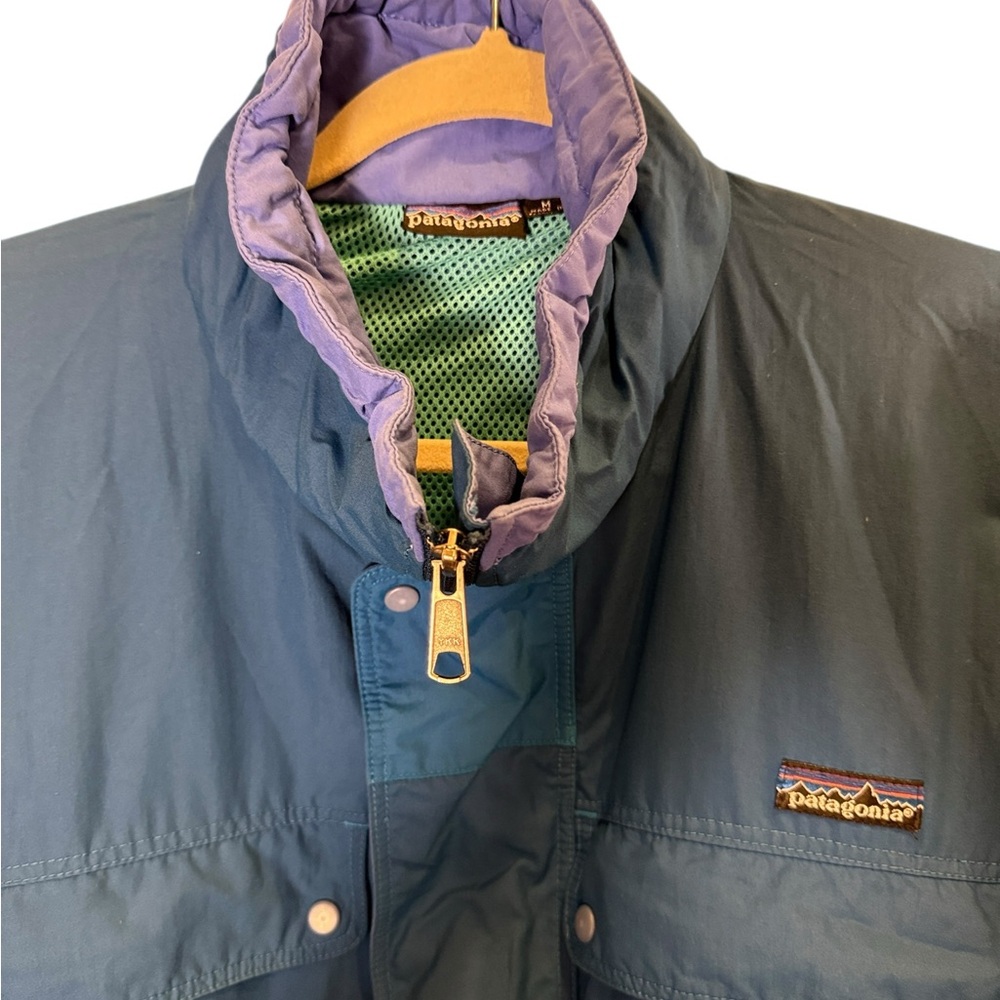 Patagonia Vintage Deep Blue Pullover Anorak Gorpcore Granola Windbreaker Sz M - Picture 2 of 15
